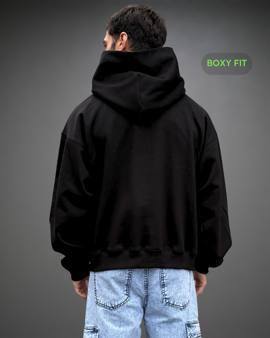 Hoodie Crop Boxy Over Marlboro 88 - Negro