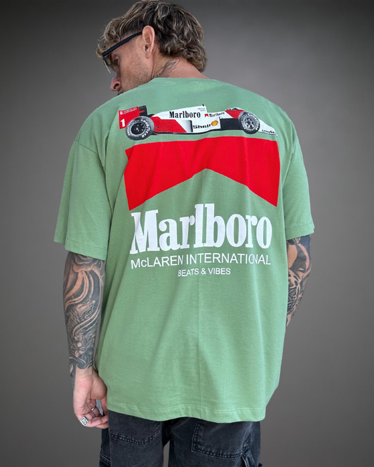 Polo Hombre Oversize Marlboro Mc Laren - Verde