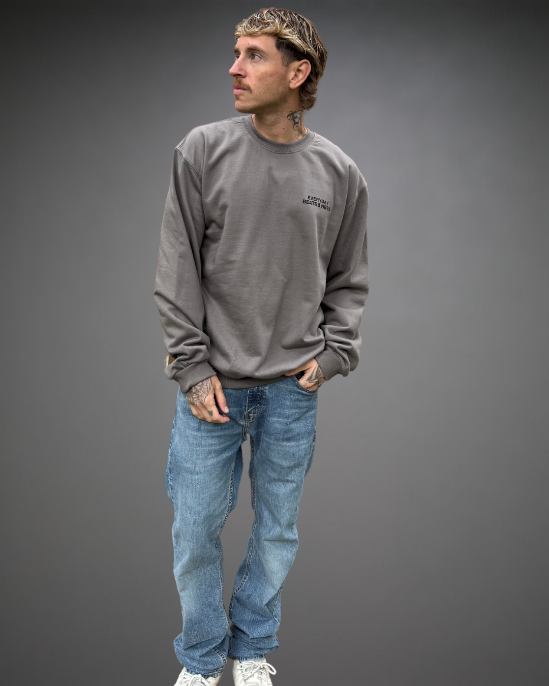 Polera Hombre Oversize Beats EVERYDAY - Plomo