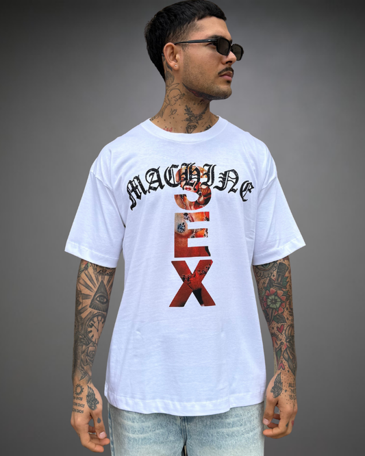 Polo Hombre Oversize Sex Machine - Blanco