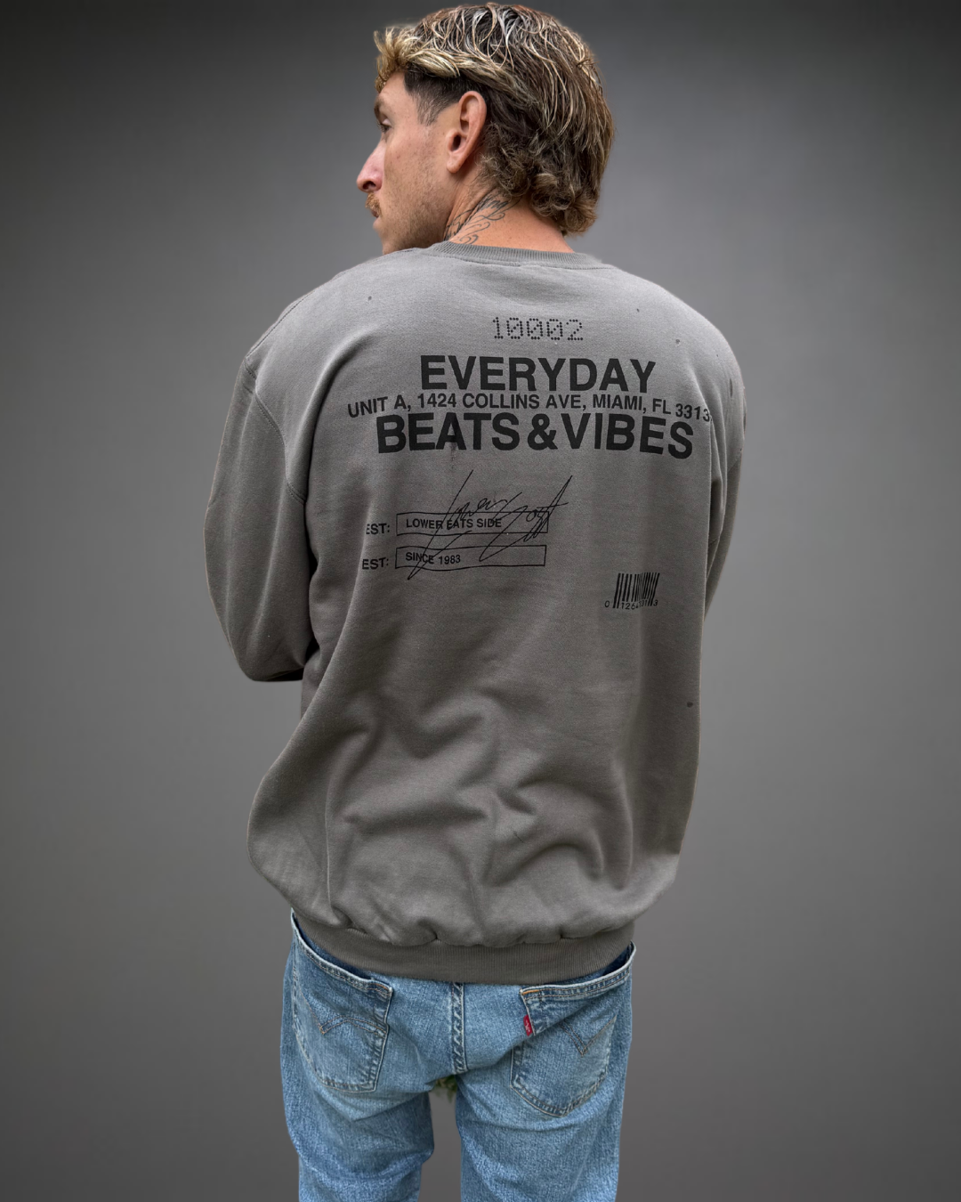 Polera Hombre Oversize Beats EVERYDAY - Plomo