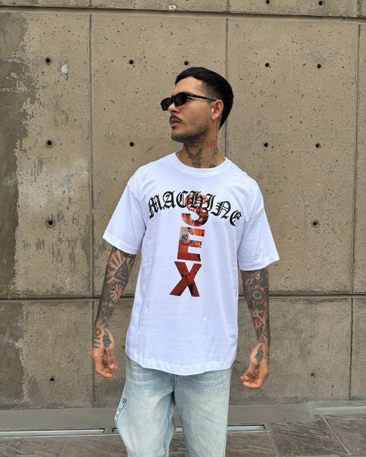 Polo Hombre Oversize Sex Machine - Blanco