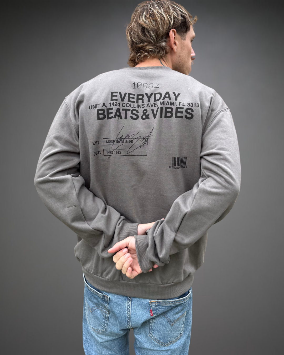 Polera Hombre Oversize Beats EVERYDAY - Plomo
