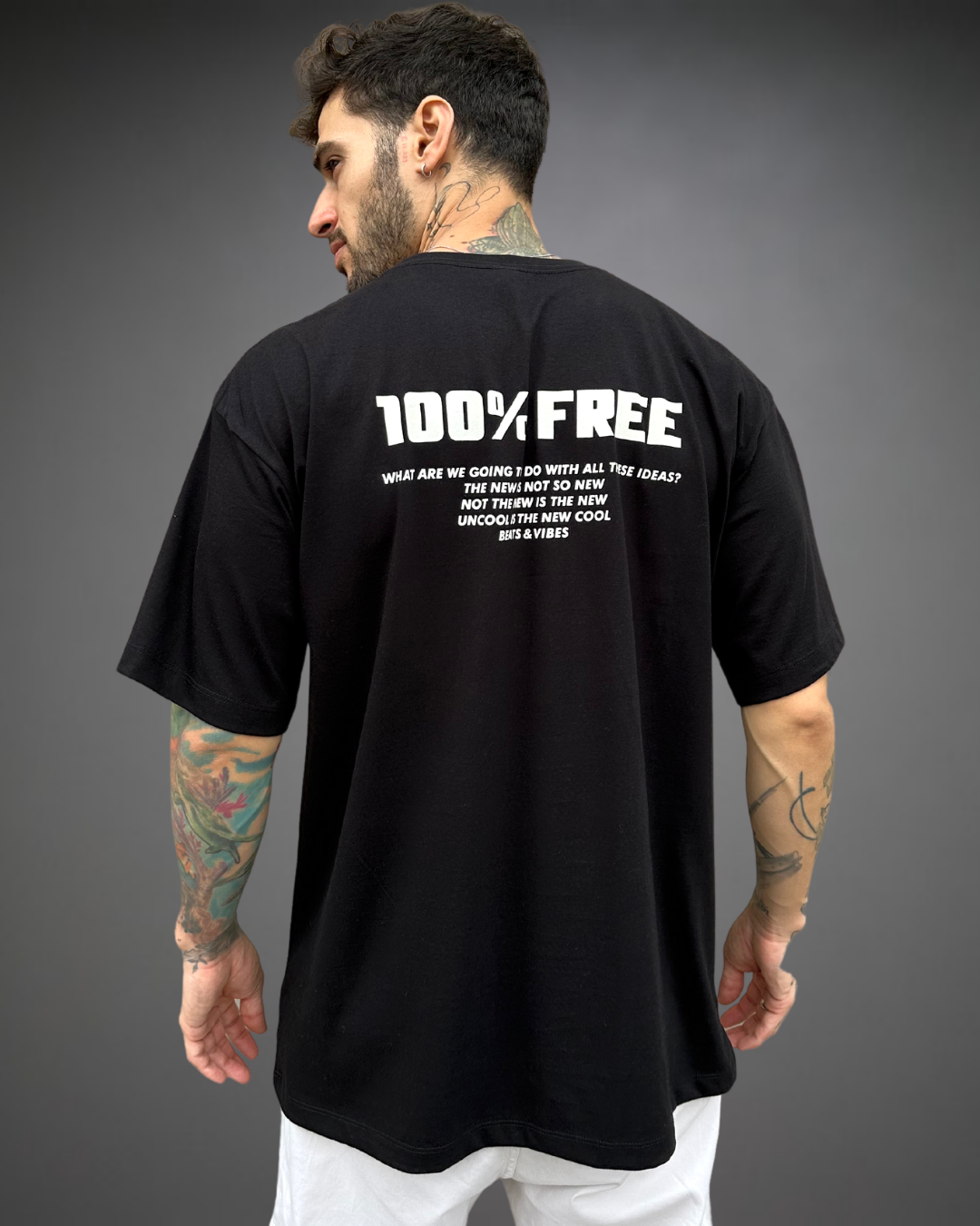 Polo Hombre Oversize 100% Free - Negro