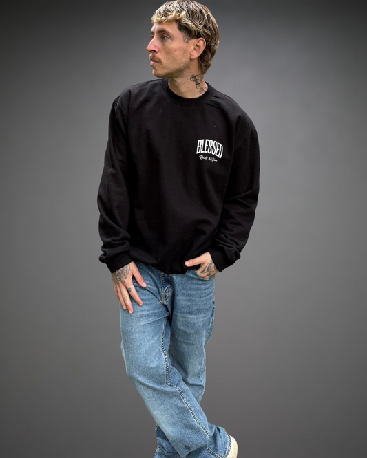 Polera Hombre Oversize BLESSED 2.0 - Negro