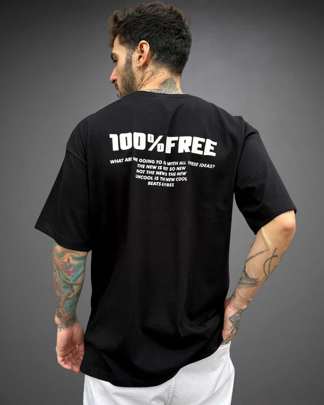 Polo Hombre Oversize 100% Free - Negro