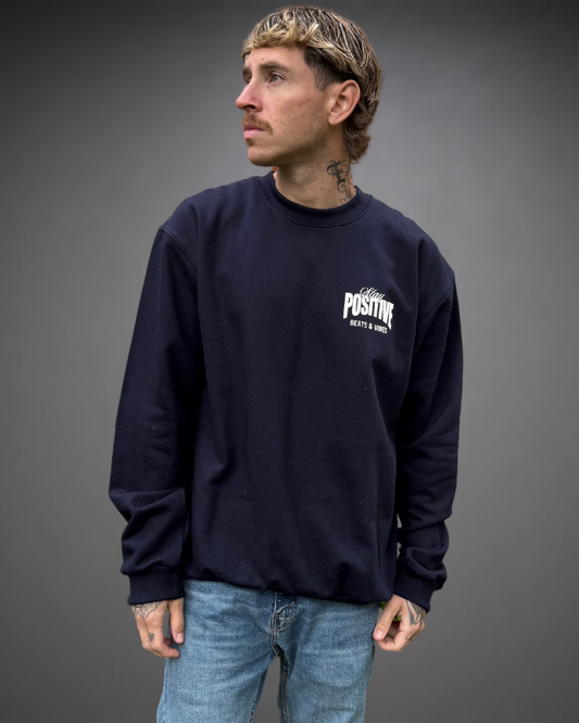 Polera Hombre Oversize Stay Positive - Azul