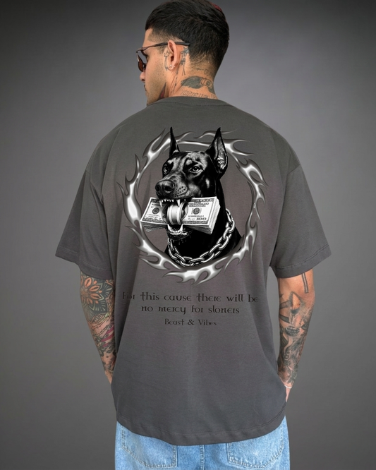 Polo Hombre Oversize Doberman Flow - Plomo