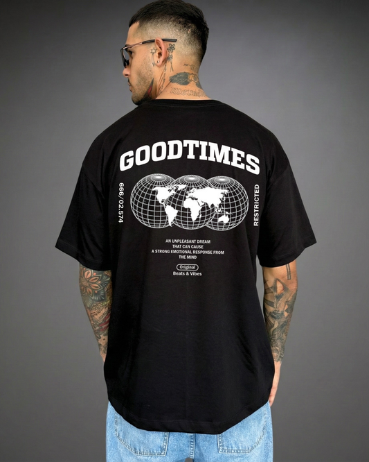 Polo Hombre Oversize GoodTimes - Negro