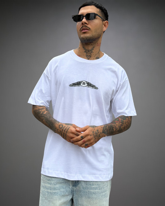 Polo Hombre Oversize Beats Summer Vibes - Blanco