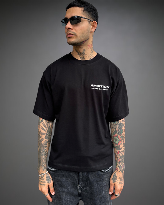 Polo Hombre Boxy Fit Ambition - Negro