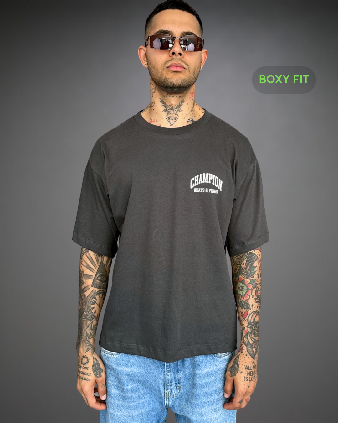 Polo Hombre Boxy Fit Champion - Plomo