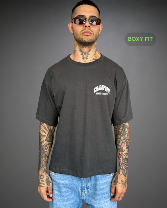 Polo Hombre Boxy Fit Champion - Plomo