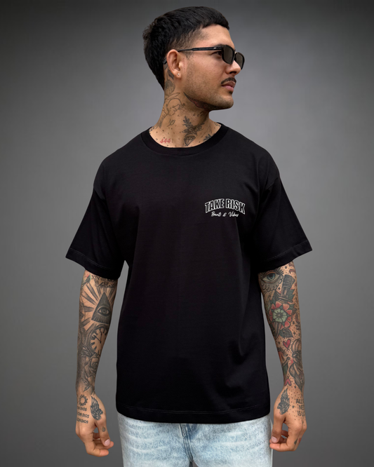 Polo Hombre Oversize Take Risk - Negro