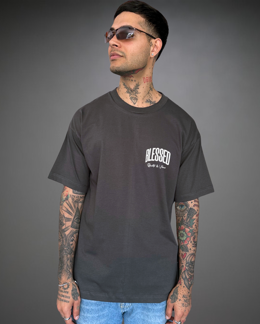 Polo Hombre Oversize Blessed - Plomo