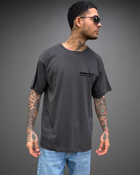 Polo Hombre Oversize Ambition - Plomo