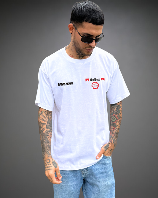 Polo Hombre Oversize Team Honda / Marlboro - Blanco