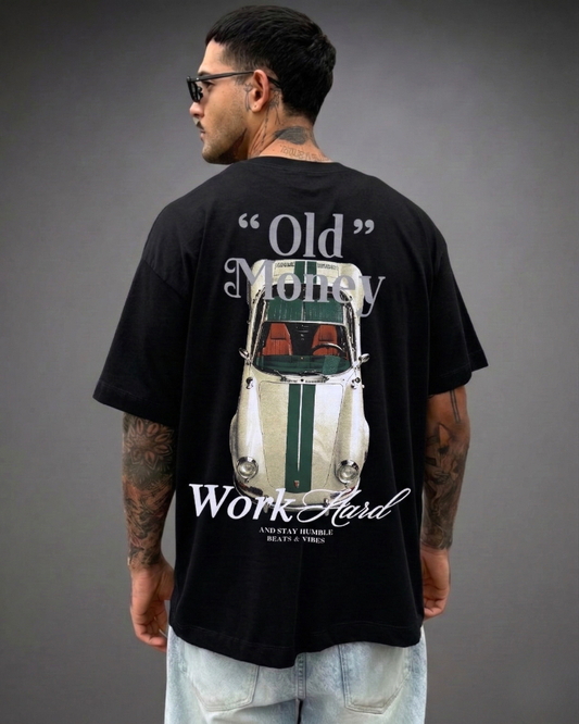 Polo Hombre Oversize Porsche Old Money - Negro