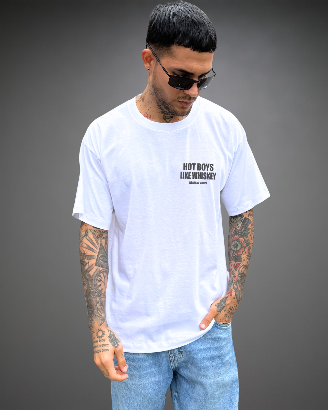 Polo Hombre Oversize Hot Boys - Blanco