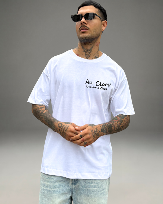 Polo Hombre Oversize All Glory to God - Blanco