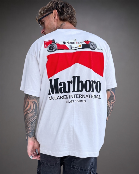 Polo Hombre Oversize Team Marlboro Mc Laren - Blanco