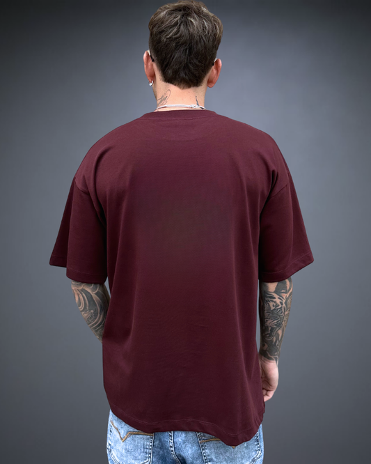 Polo Hombre Básico Oversize - Borgoña