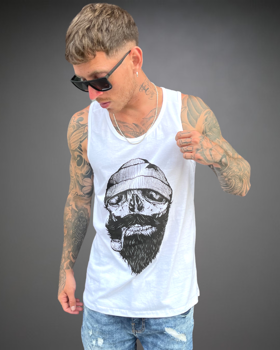 Bividi Hombre Sailor Skull - Blanco