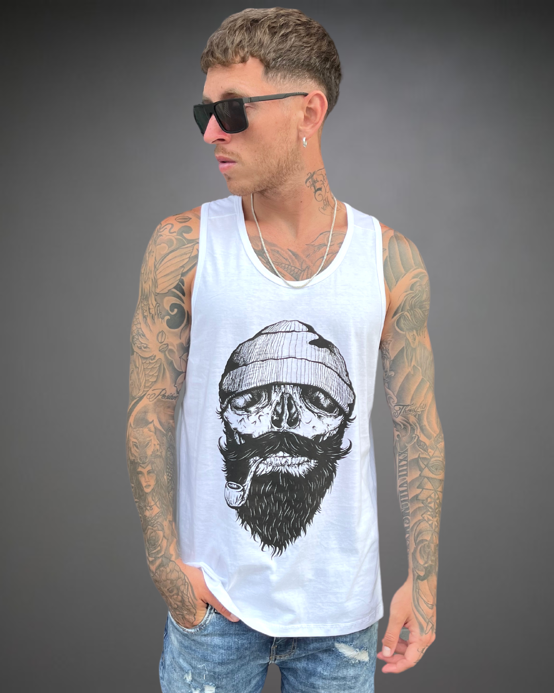 Bividi Hombre Sailor Skull - Blanco