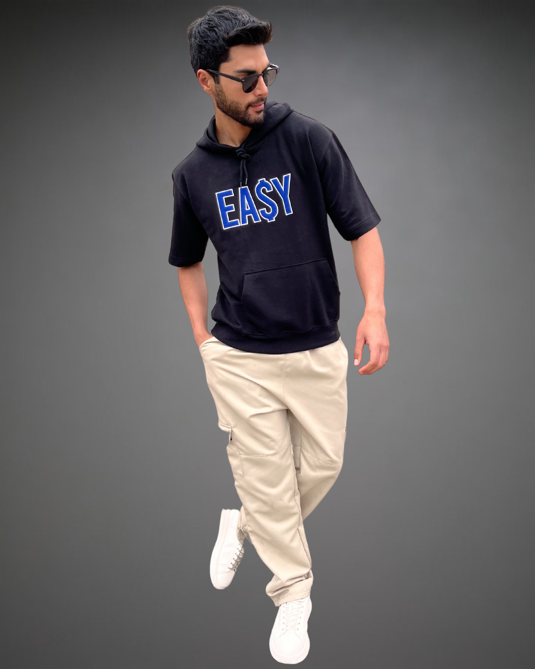 Capucha Oversize Bordado EASY - Negro