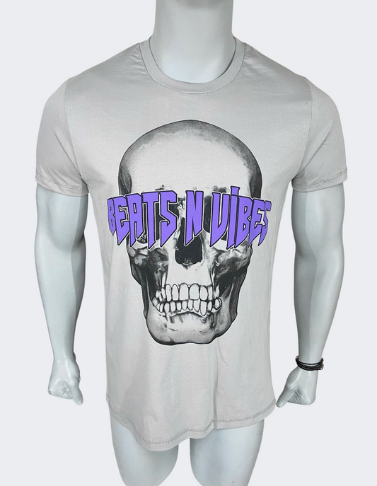 Polo Hombre Beats & Vibes Skull - Gris