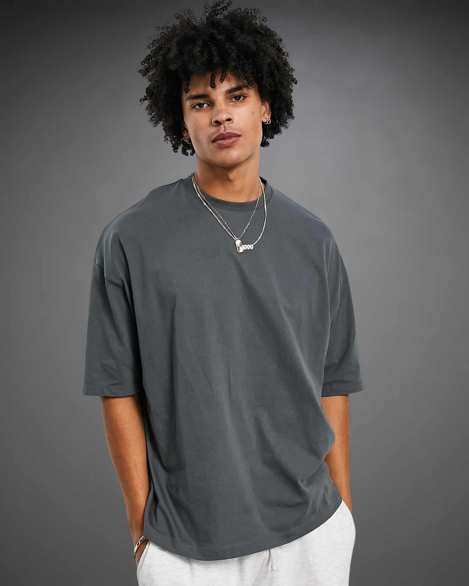 Polo Hombre Oversize Plomo Beats Vibes