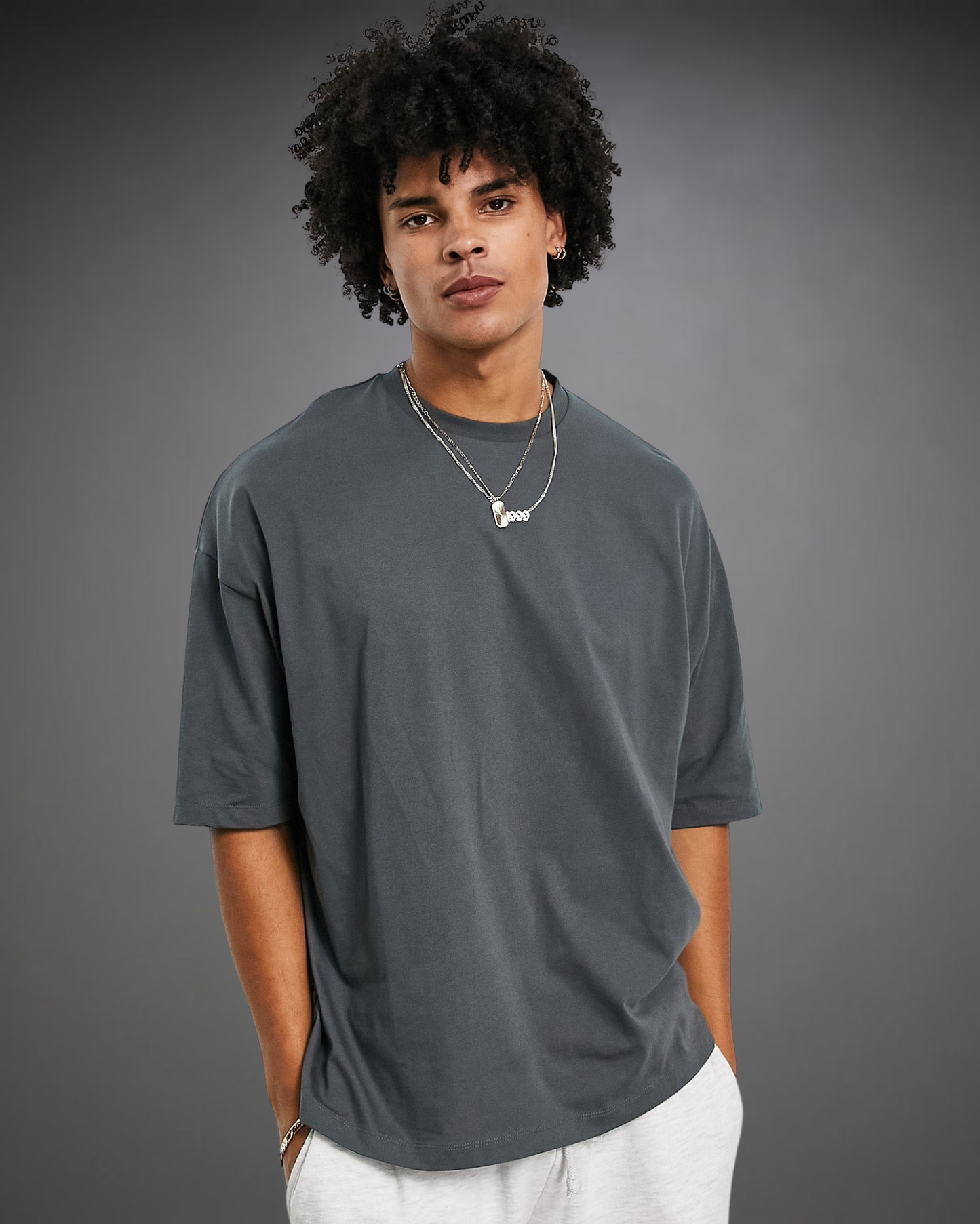 Polo Hombre Oversize - Plomo