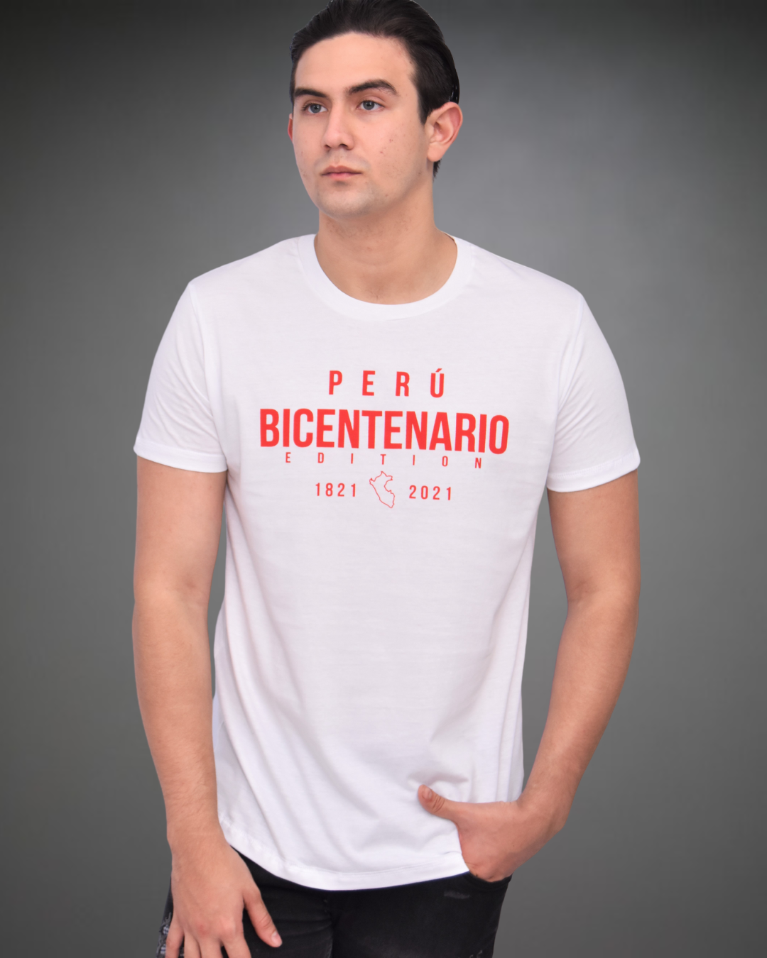 Polo Hombre BICENTENARIO Perú - Blanco