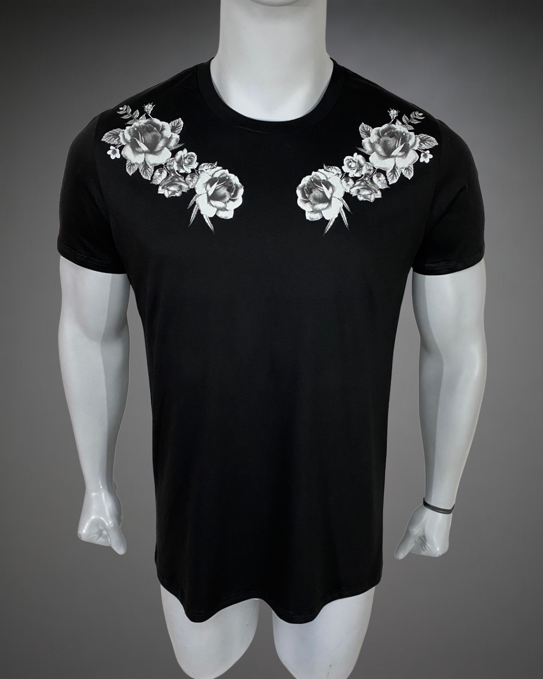 Polo Hombre Black Flower - Negro