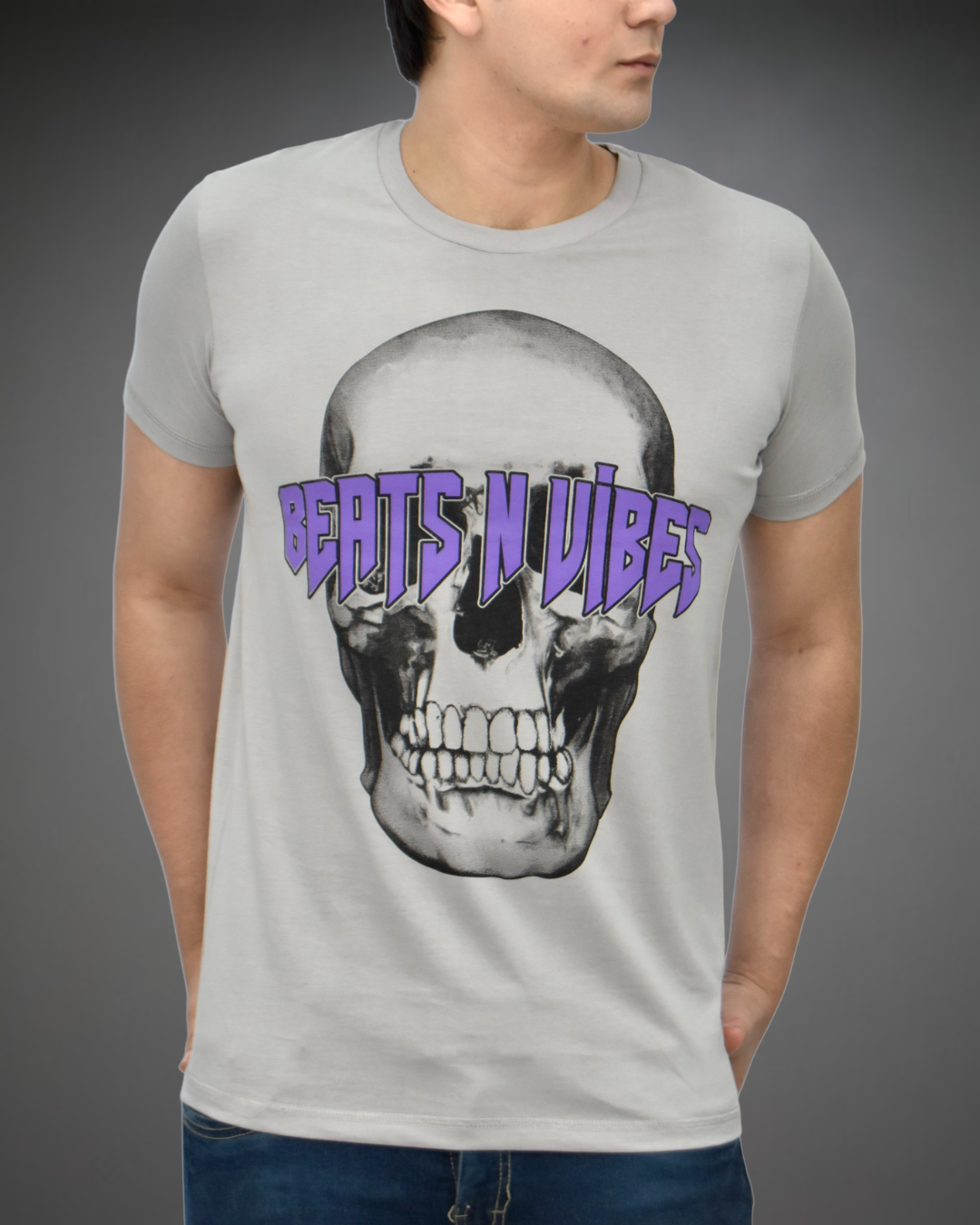 Polo Hombre Beats & Vibes Skull - Gris