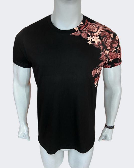 Polo Hombre Side by Side Flower - Negro