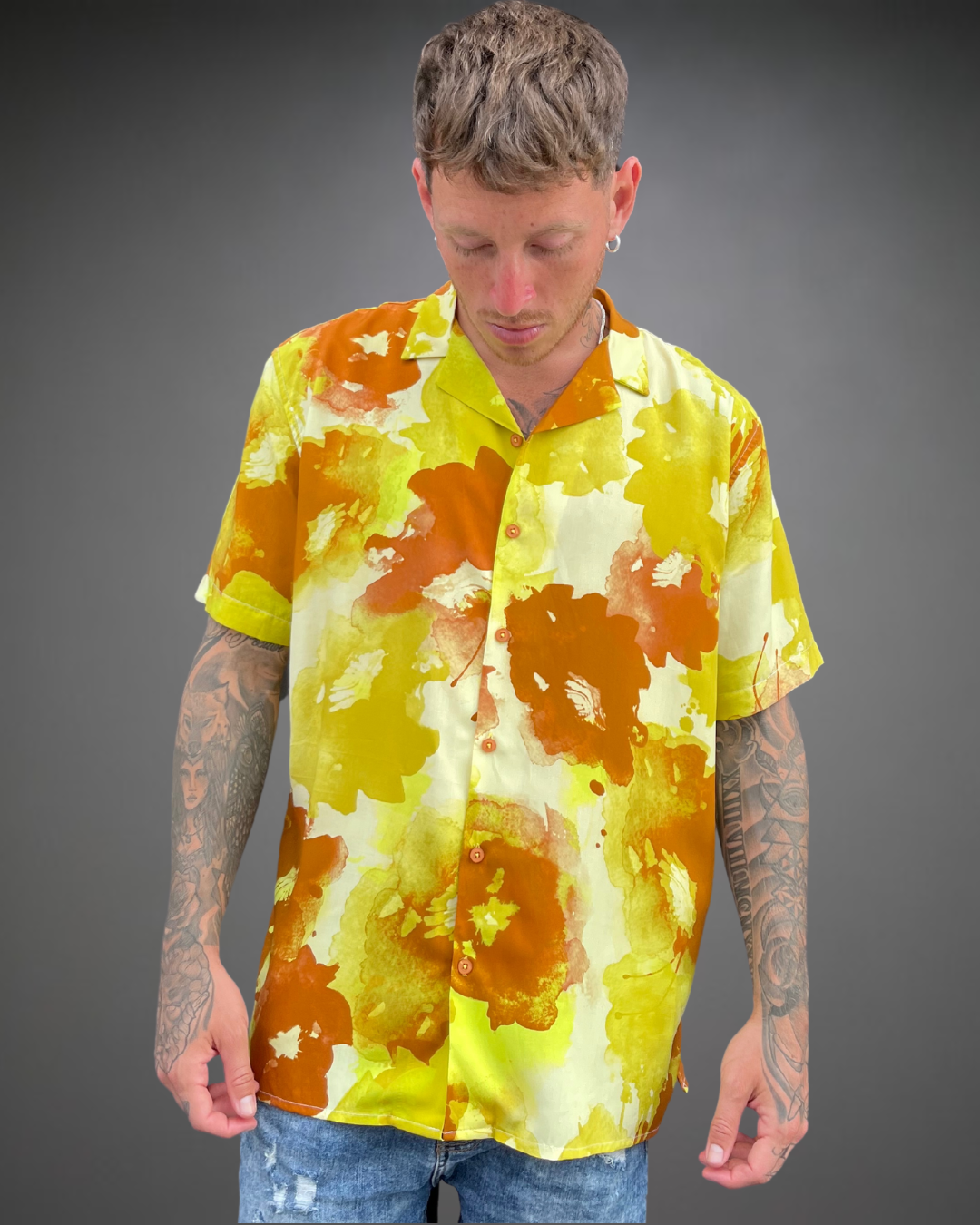 Camisa Relaxed Hombre WoodStock '79 - Yellow
