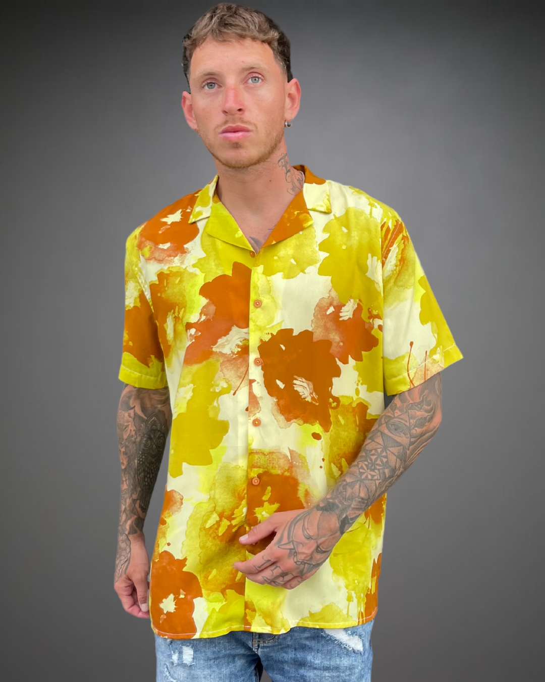 Camisa Relaxed Hombre WoodStock '79 - Yellow