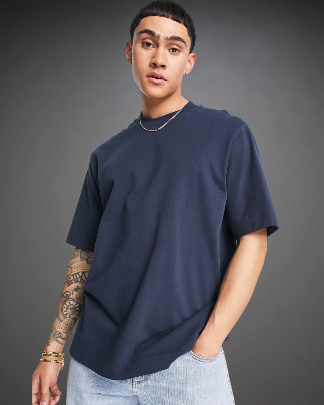 Polo Hombre Oversize Azul Noche Beats Vibes