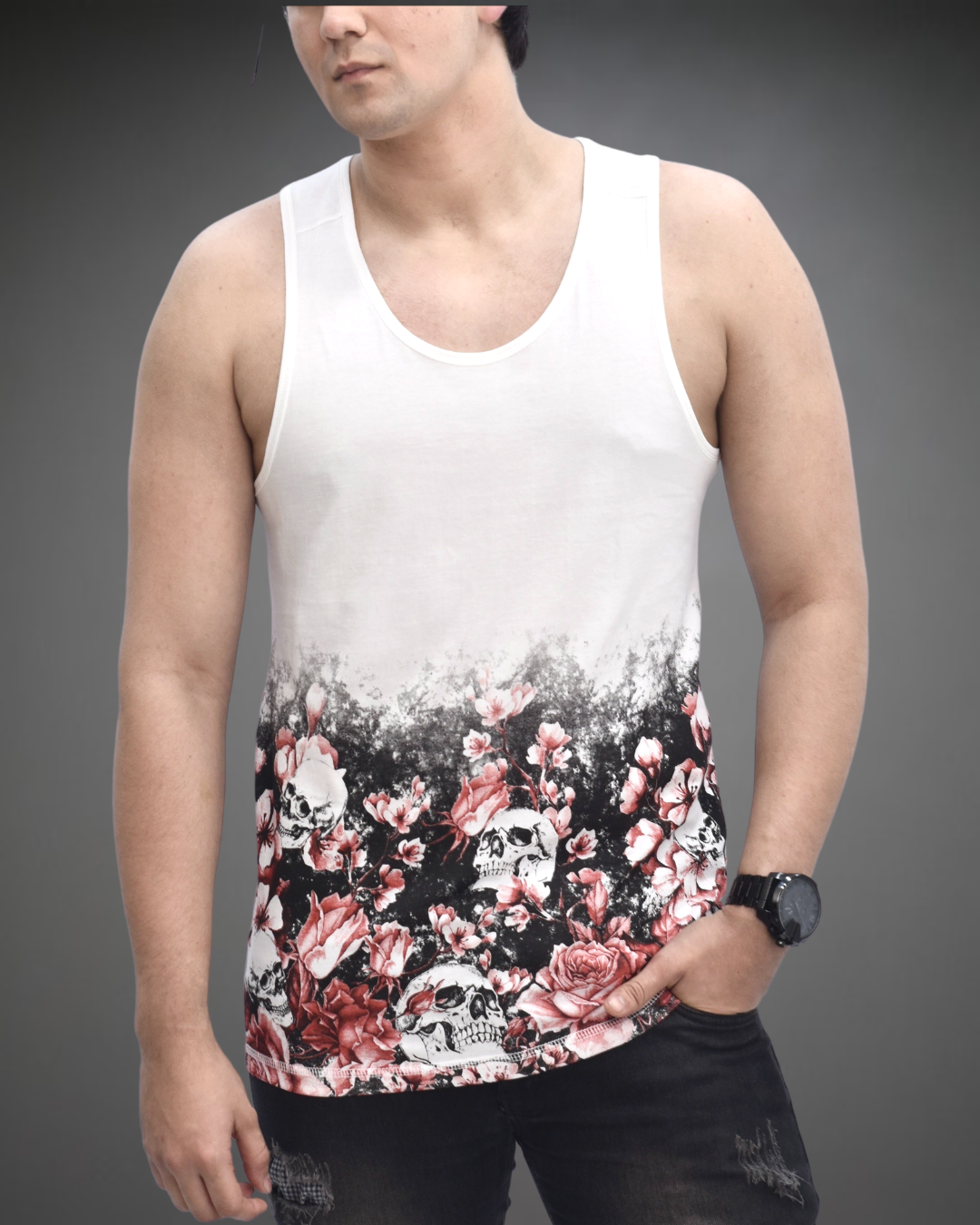 L/ Bividi Hombre Undertaker Skull - Blanco