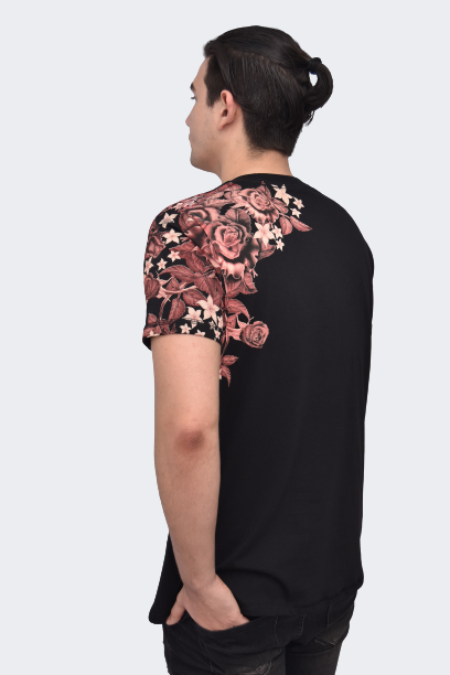 Polo Hombre Side by Side Flower - Negro