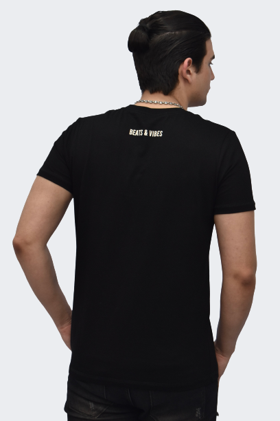 Polo Hombre Black Flower - Negro
