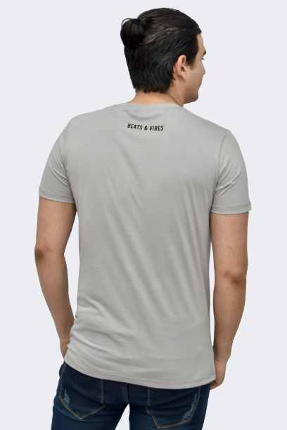 Polo Hombre Beats & Vibes Skull - Gris