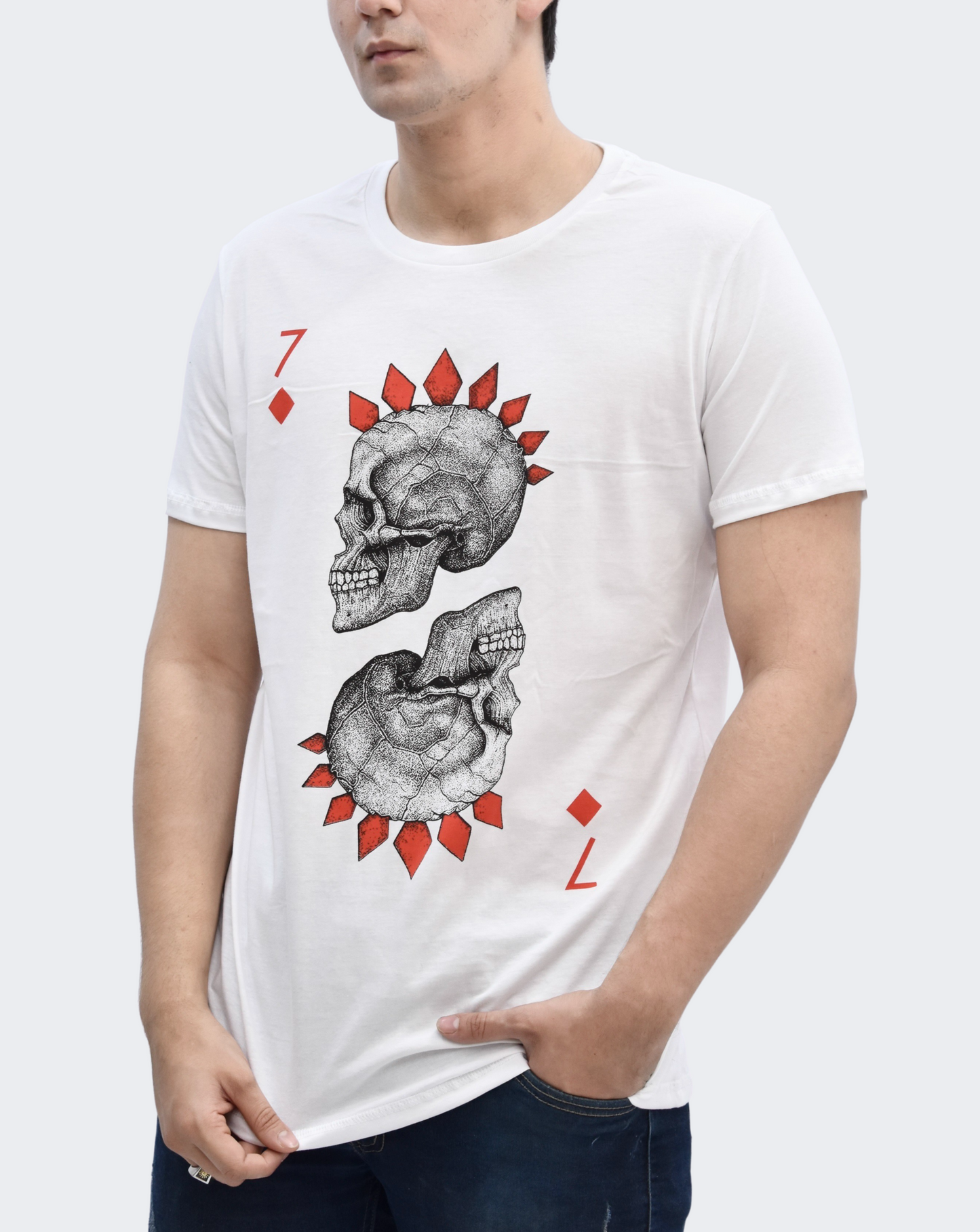 M/XL - Polo Hombre Lucky 7 - Blanco