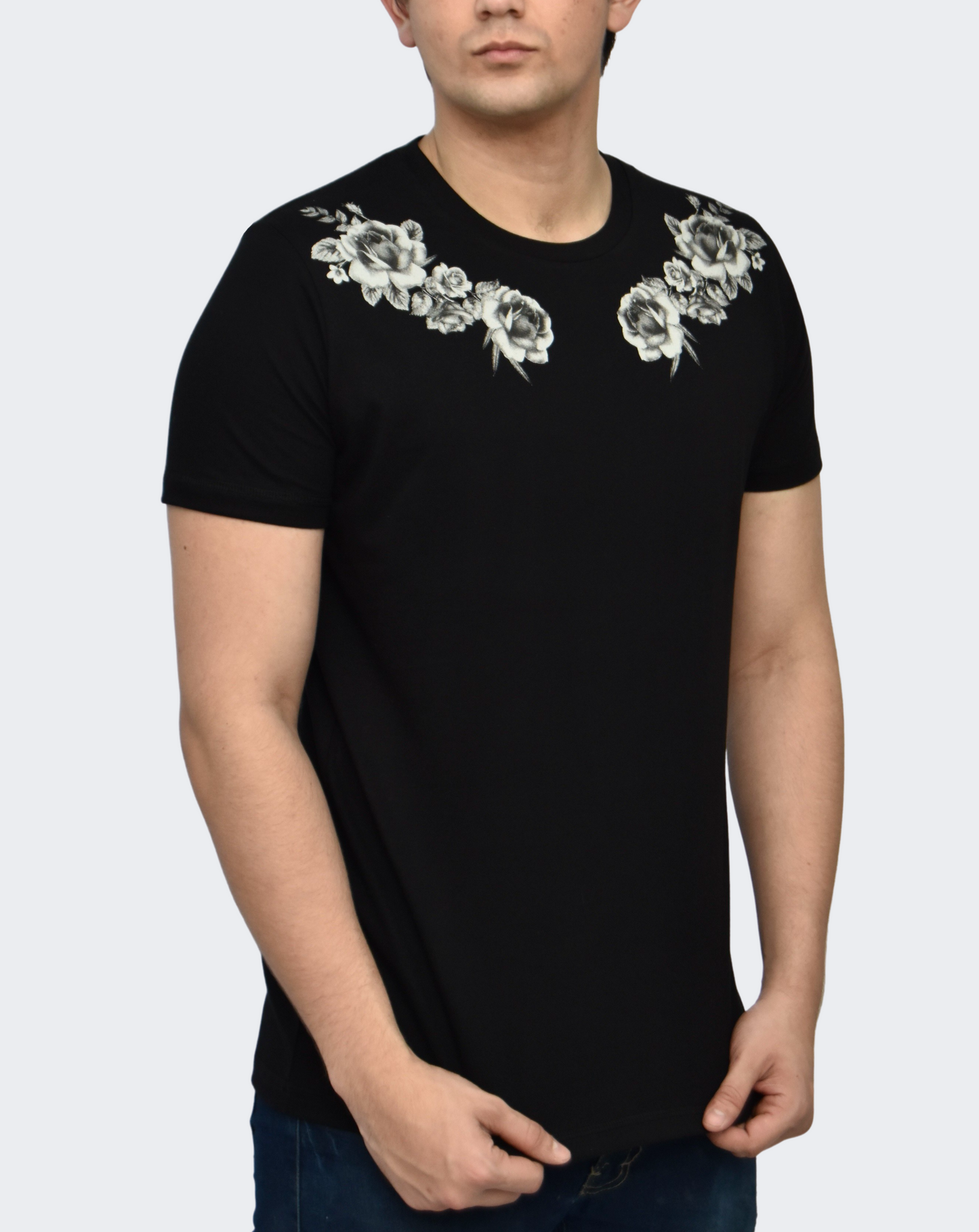 Polo Hombre Black Flower - Negro