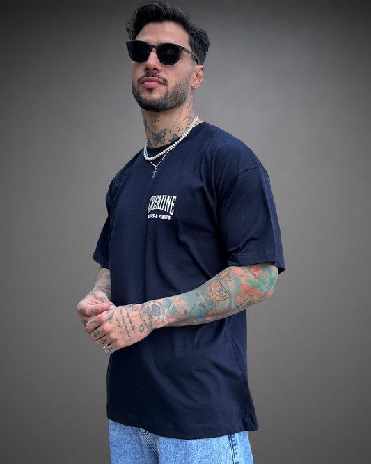 Polo Hombre Oversize iN CREATINE We Trust - Azul