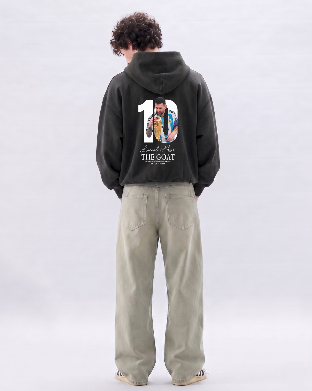 PROMO 2 X 130 - Hoodie Oversize "Messi THE GOAT"