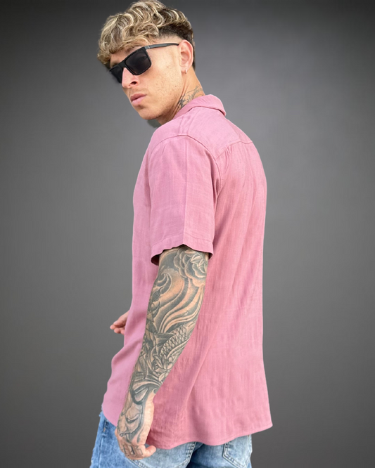 Camisa Hombre Relaxed Blank - Palo Rosa