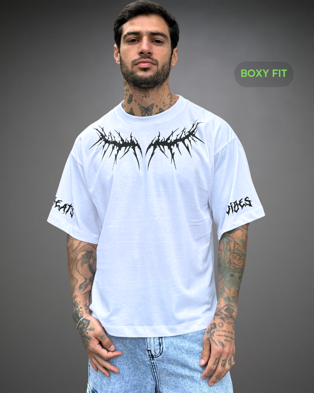 Polo Hombre Boxy Fit Rounded Tribe Neck 2.0 - Blanco
