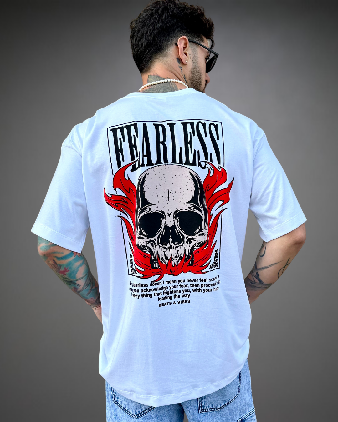 Polo Hombre Oversize Fearless - Blanco